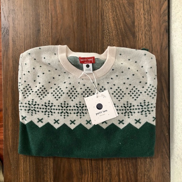 Petit Lem Kids' Fair Isle Organic Cotton Pullover (Big Kid) 8-10 Green - Picture 2 of 8